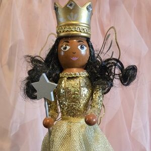 Gold Glitter Nutcracker Fairy Doll
